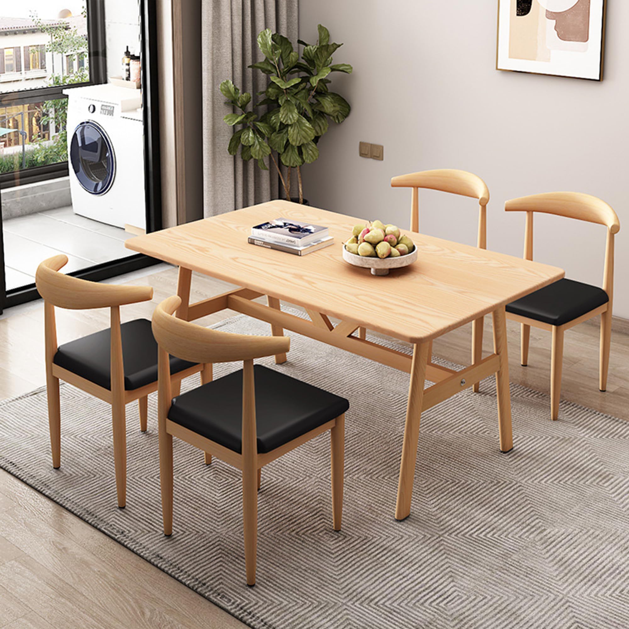Amazon｜ダイニングテーブルセット 4人用 ダイニングテーブル 5点